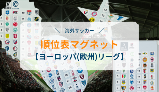 海外サッカー順位表マグネット【ヨーロッパ（欧州）リーグ】